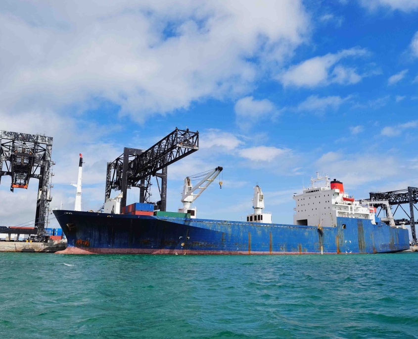 Cargo ship at Miami harbor